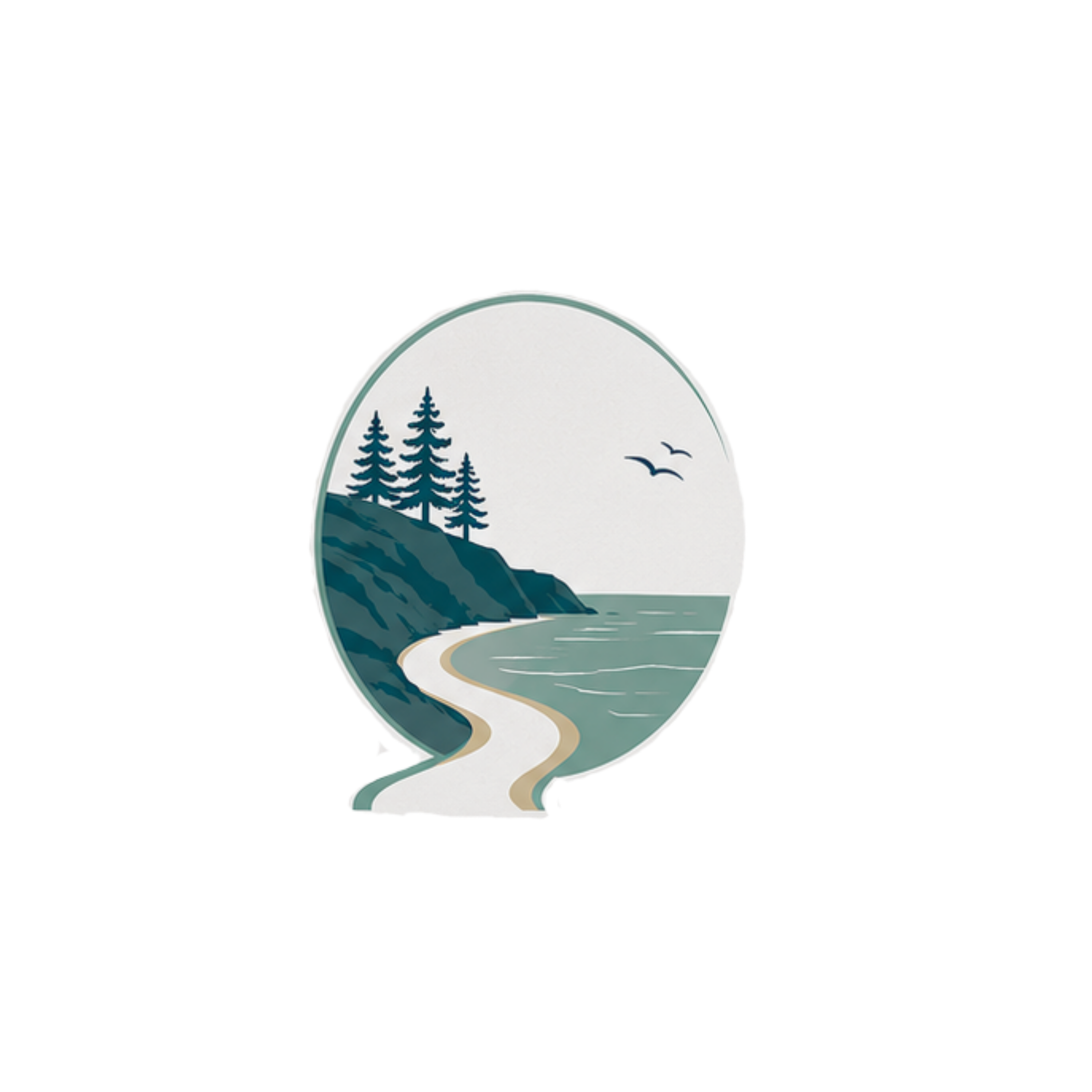 Cove Path Careers logo - coastal cove with winding path